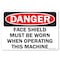 Signmission OSHA Danger Sign, Face Shield, 10in X 7in Rigid Plastic, 10" W, 7" H, Landscape, Face Shield OS-DS-P-710-L-19357 - alternate 1